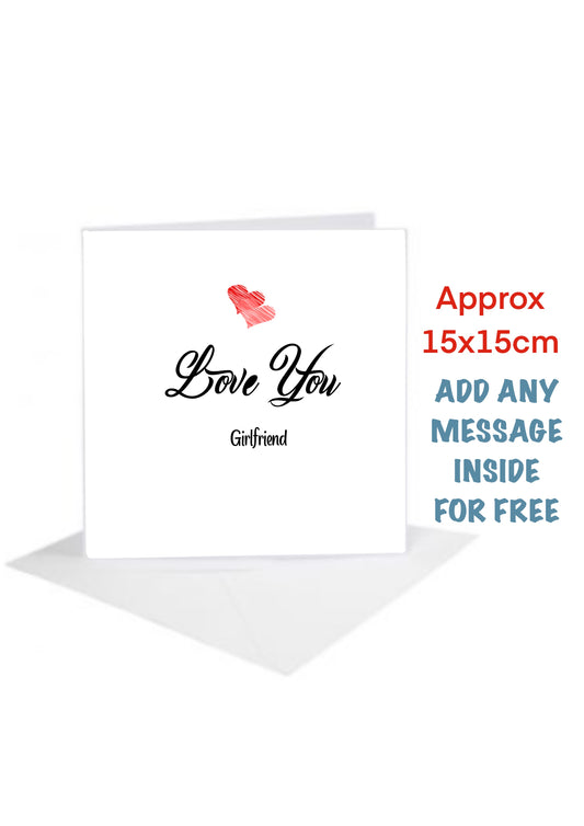 Love You Girlfriend Cards-Card