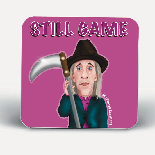 Still game Iain Duncan Grimm reaper inspired coasters-coaster