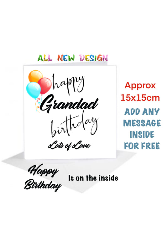 Family birthday cards grandad