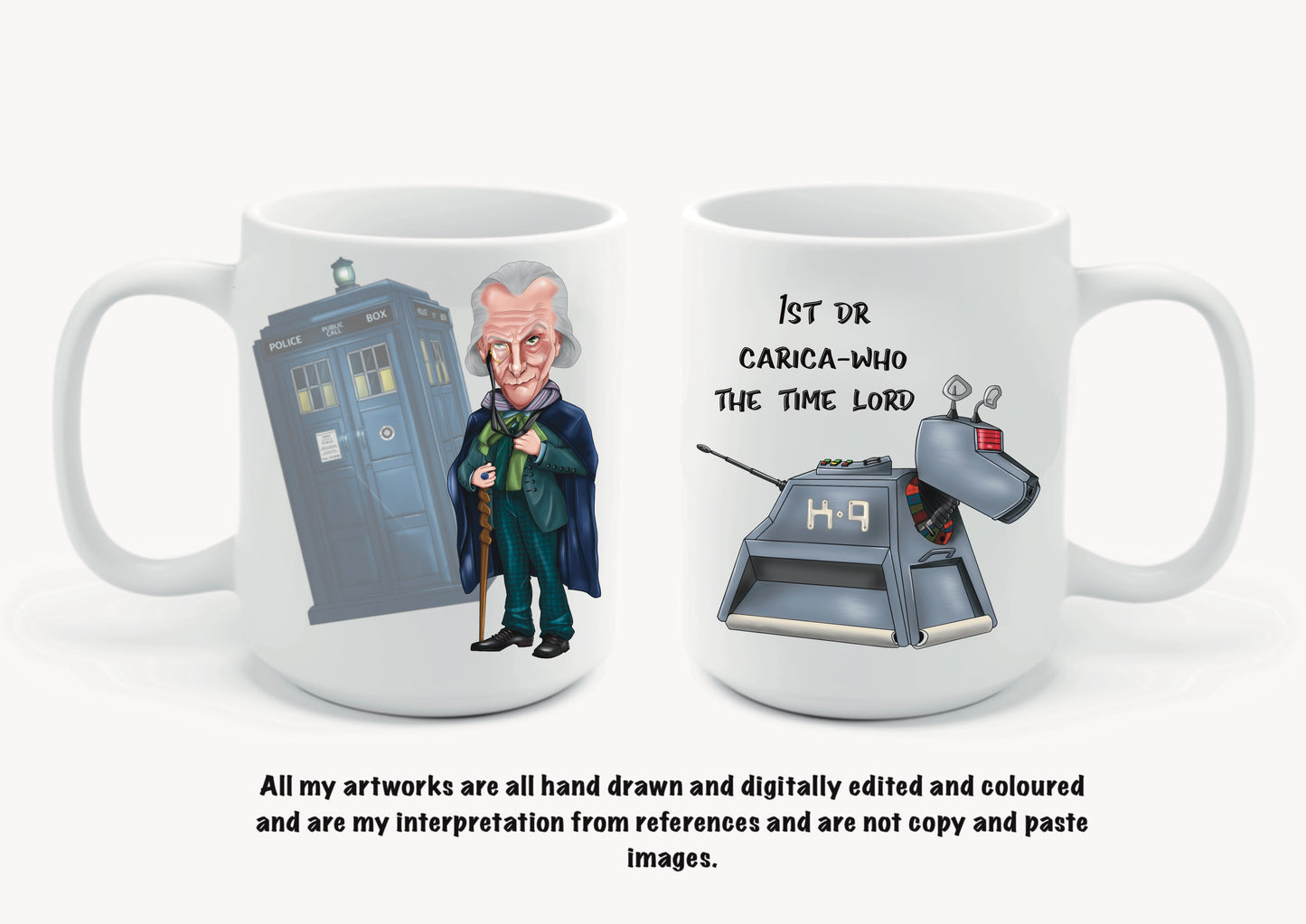 1st dr Who inspired mugs-mugs David Tennant carica-who