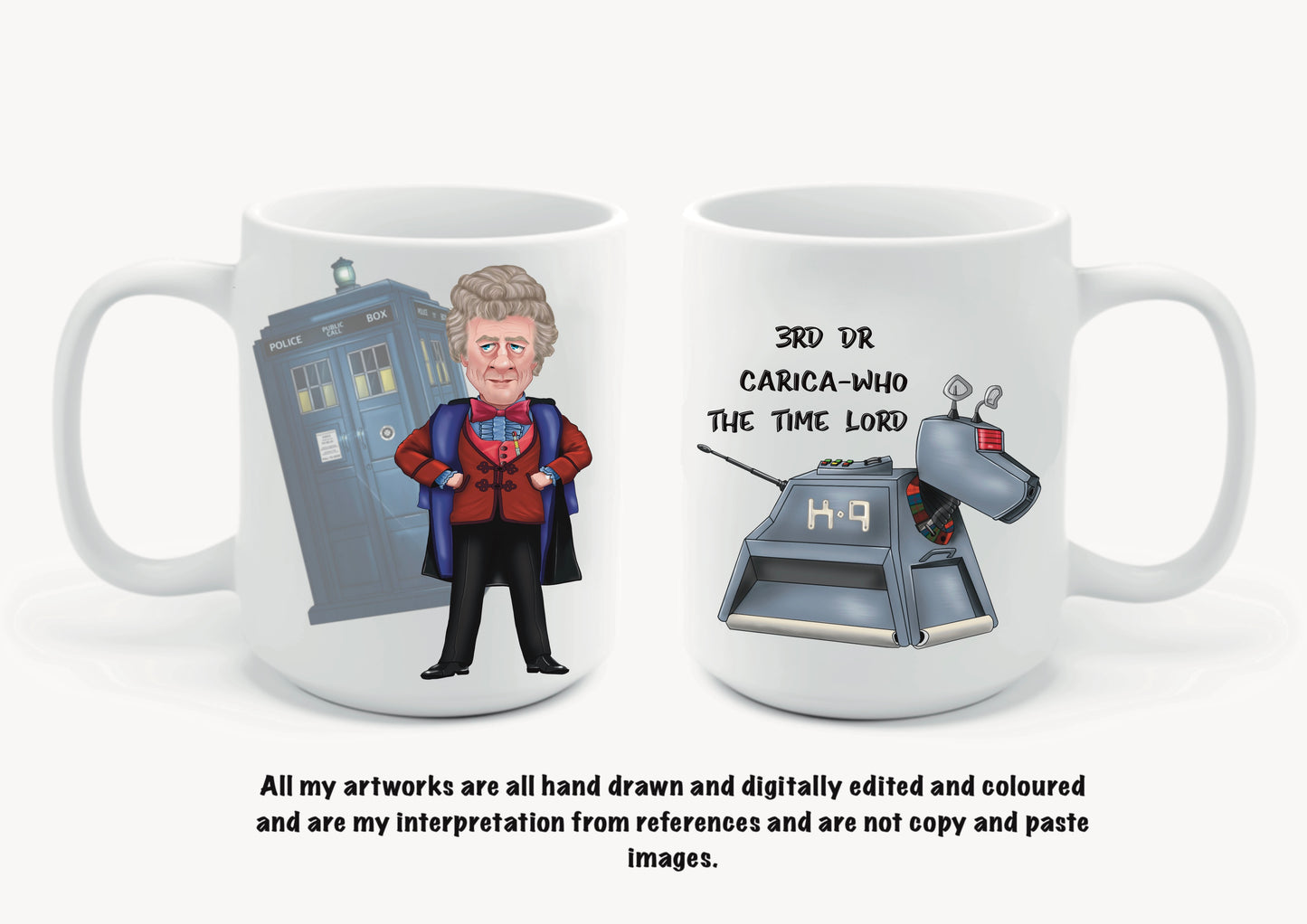 3rd dr Who inspired mugs-mugs #carica-who The Time Lord (Copy)