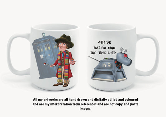 4th dr Who inspired mugs-mugs David Tennant carica-who