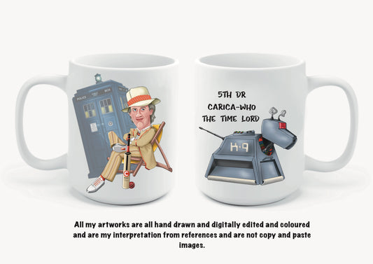 5th dr Who inspired mugs-mugs #carica-who The Time Lord