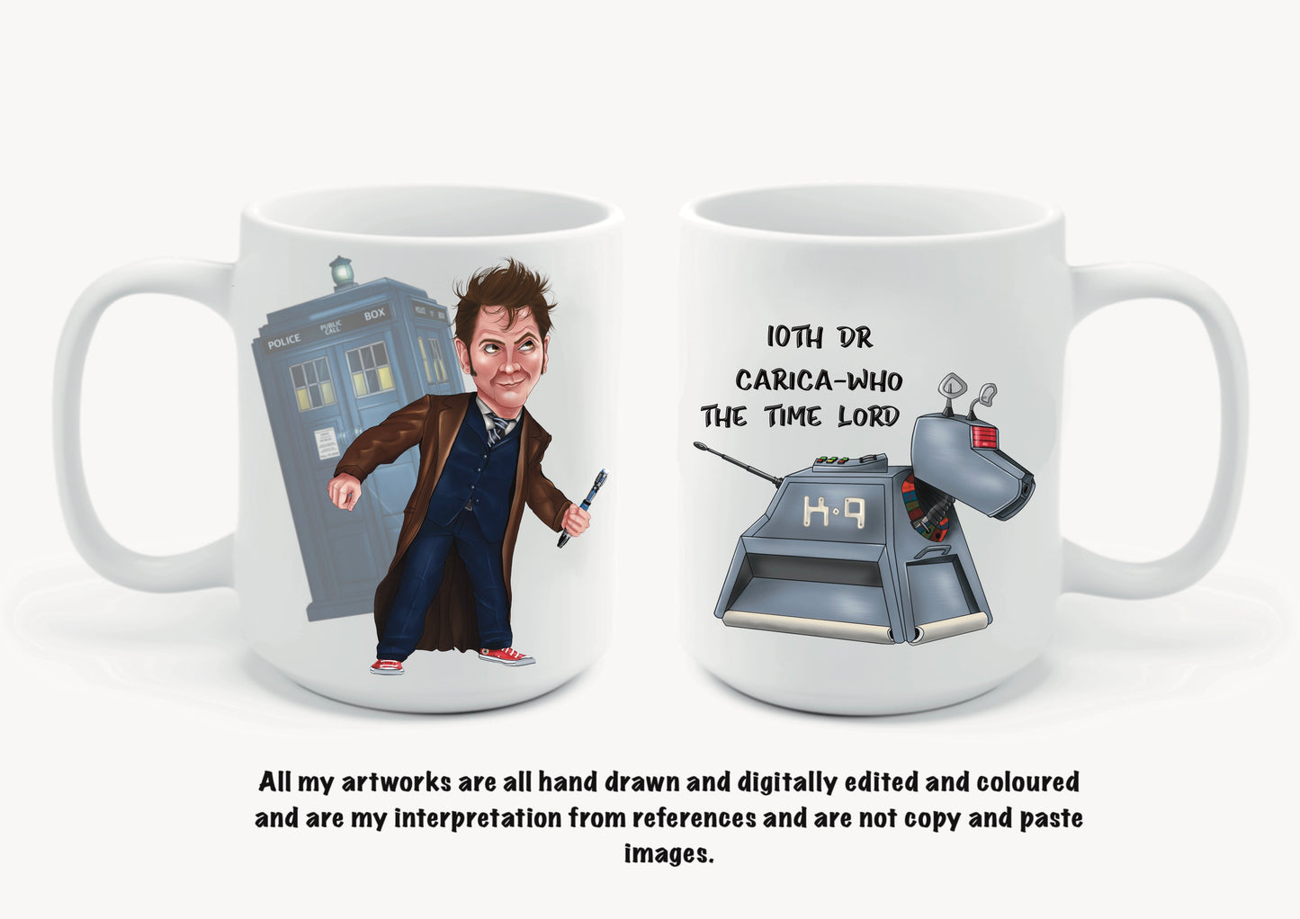 10th dr Who inspired mugs-mugs David Tennant carica-who