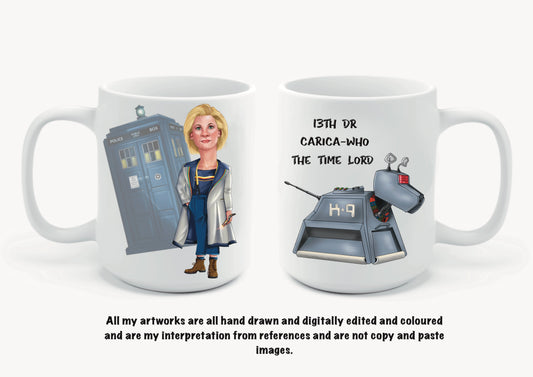 13th dr Who inspired mugs-mugs #carica-who The Time Lord