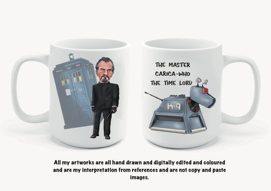 The Master dr Who inspired mugs-mugs #carica-who The Time Lord