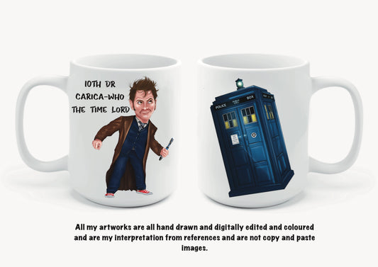 10th Dr Who inspired mugs-mugs carica-who the time lords