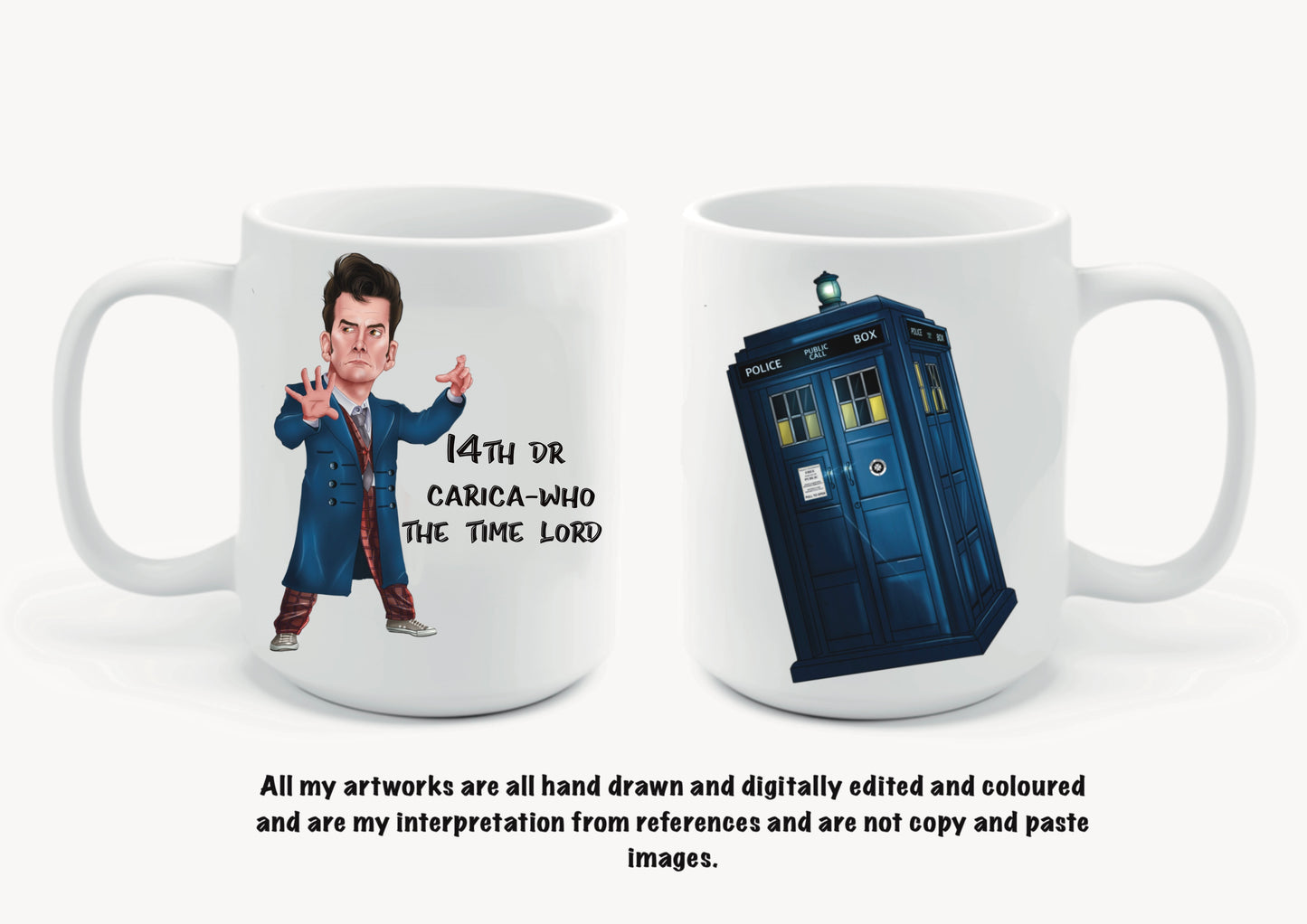 10th dr Who inspired mugs-mugs David Tennant carica-who (Copy)