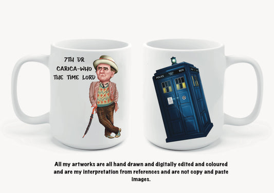 7th Dr Who inspired mugs-mugs carica-who the time lords