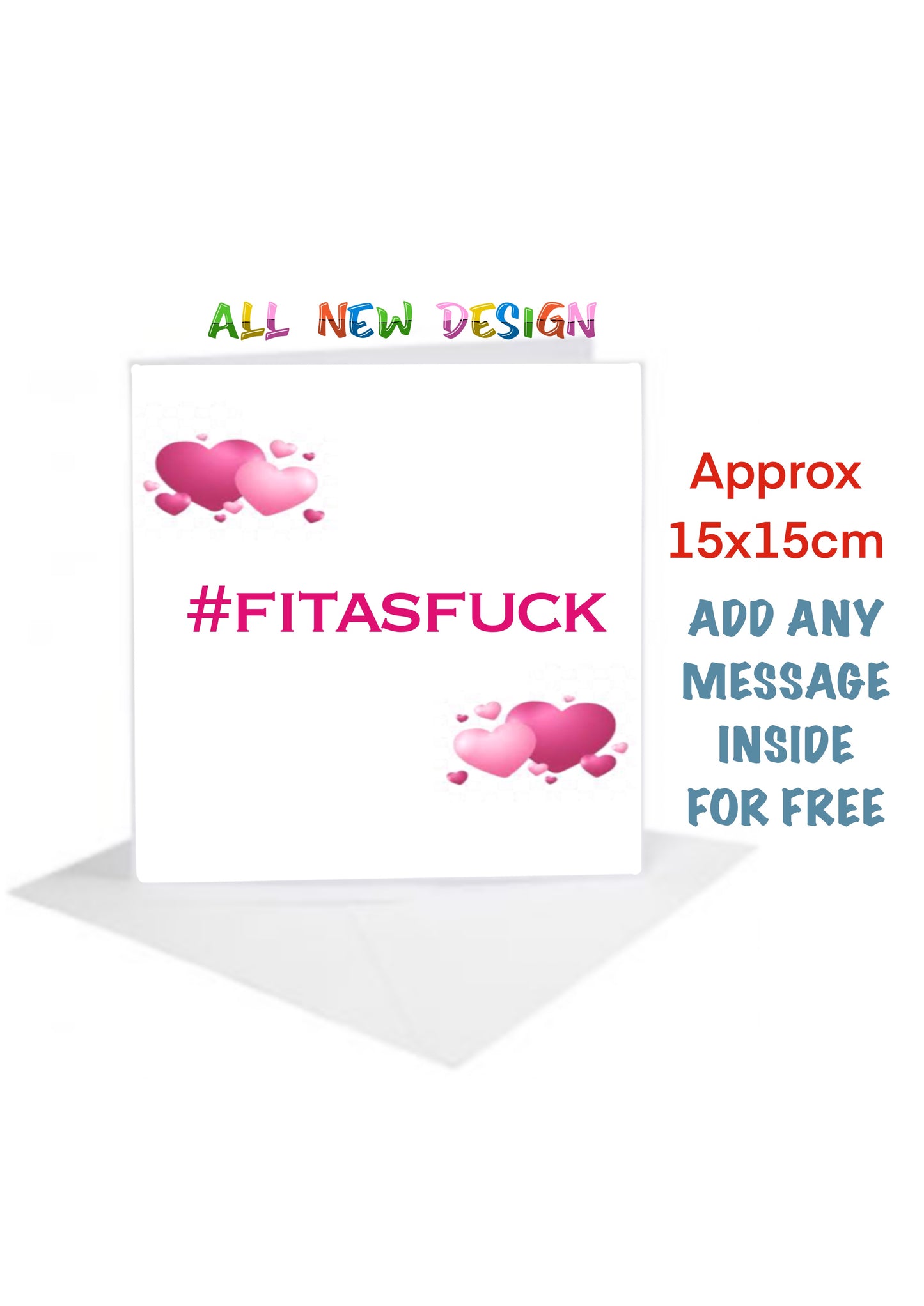 Birthday day Cards #fitasfuck in pink