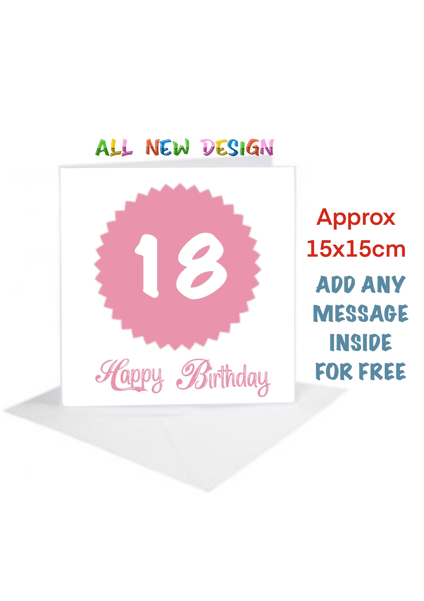 Age Birthday Cards-Cards 18 in pink