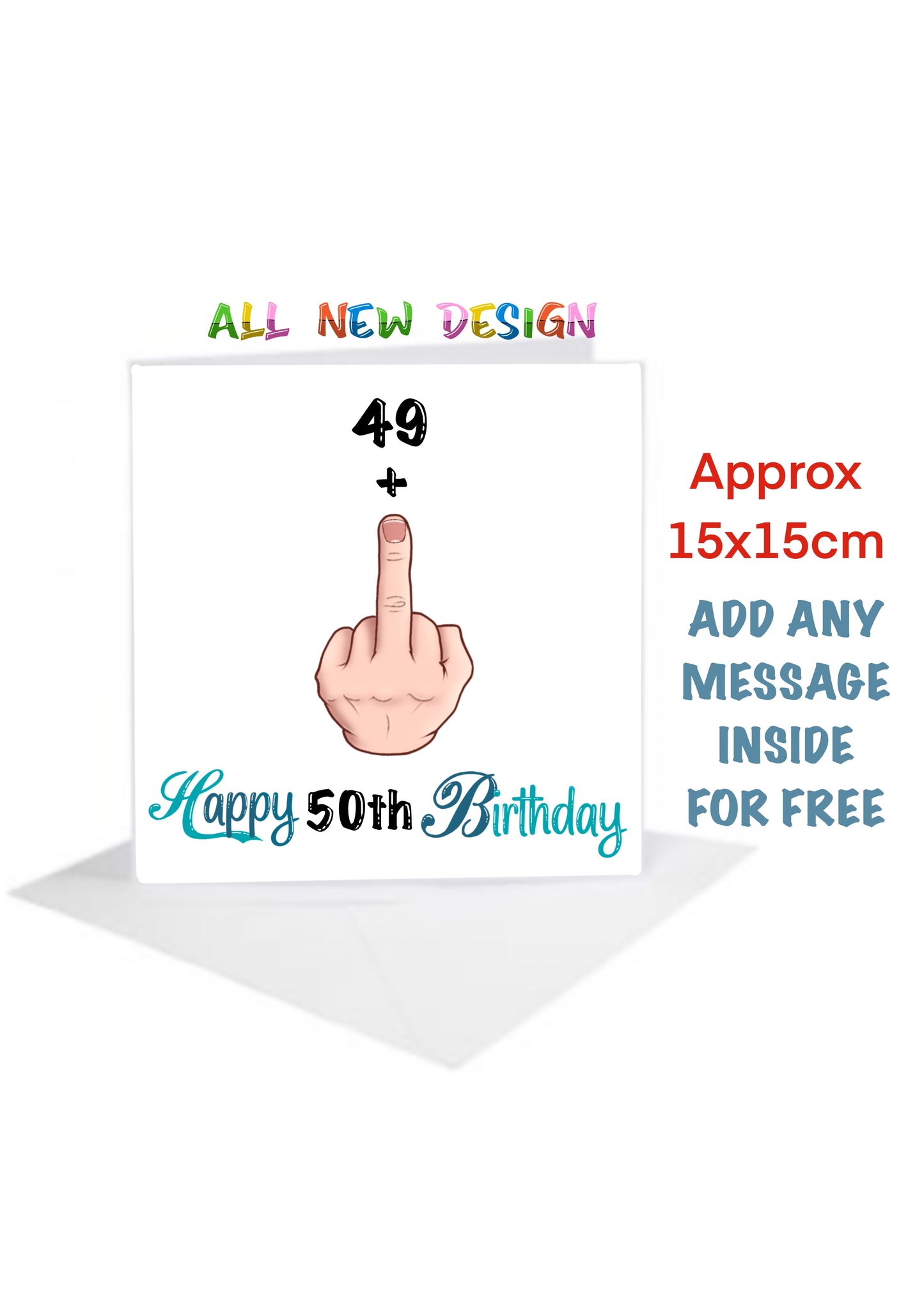 Age Birthday Cards-Cards 50th middle finger cards cheeky and funny