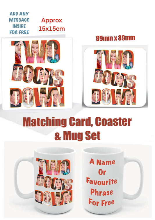 Two Doors Down Coasters Mugs Cards Deal