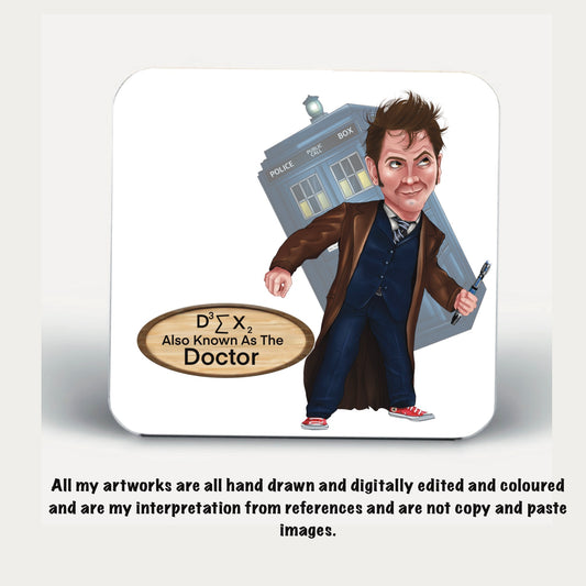 Dr Who inspired coasters carica-who the time lords #davidtennant