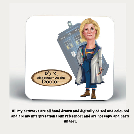 Dr Who inspired coasters carica-who the time lords