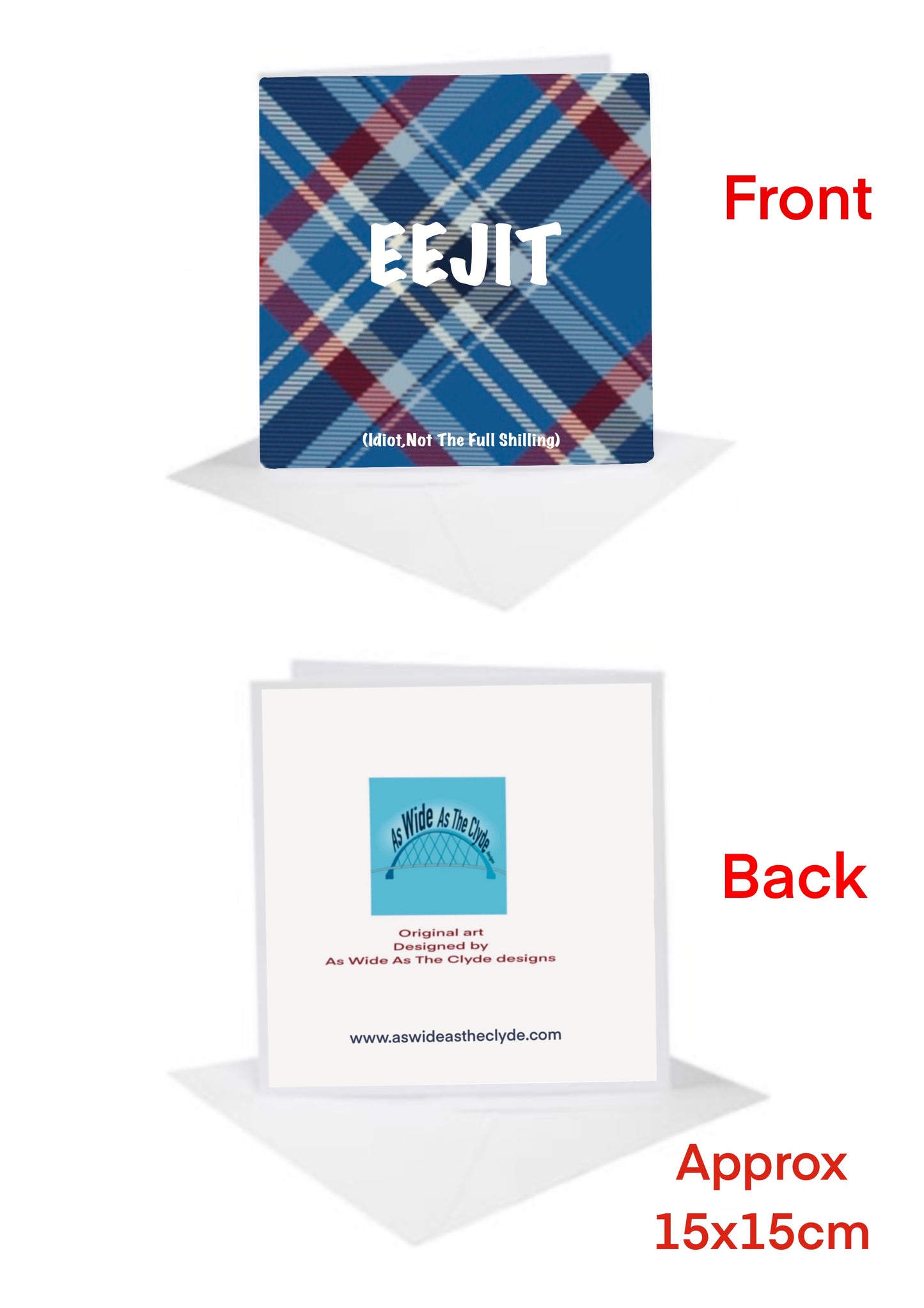 Scottish Slang Cards Eejit  Tartan Glesga