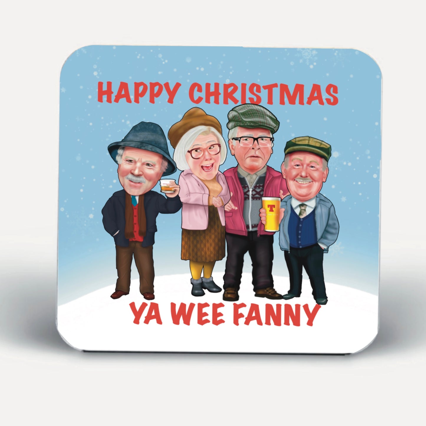 Set of 10 Still Game Christmas Auld Pals Coasters-Coasters special offer