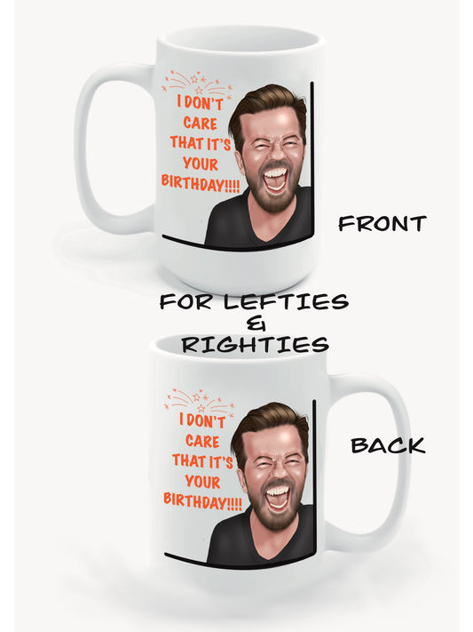 Ricky Gervais I don’t care mugs-mugs