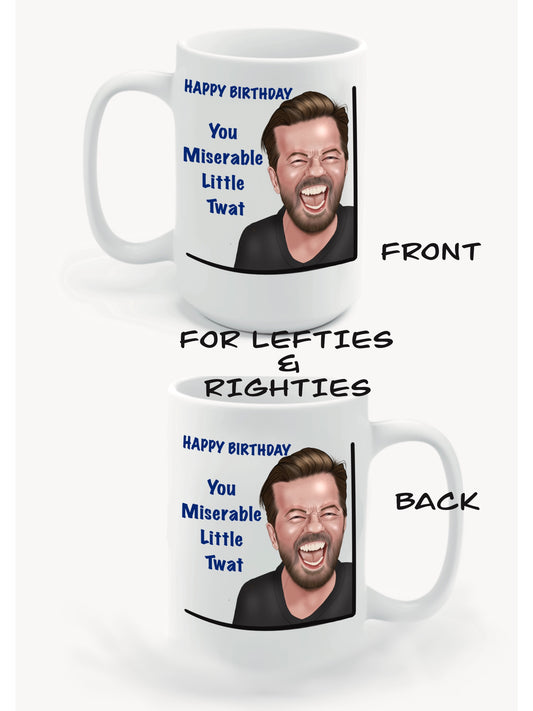 Set of 4 Ricky Gervais Mugs-Mugs