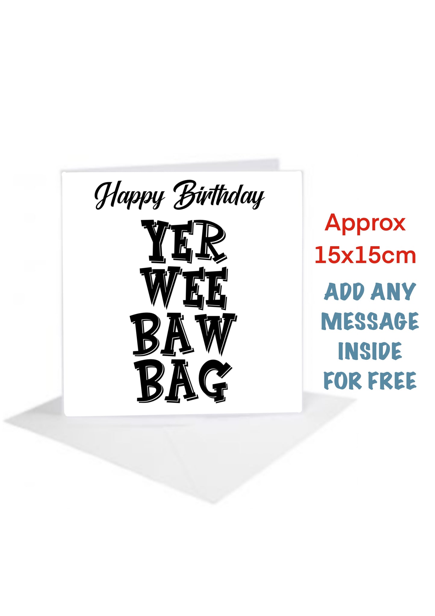 Birthday cards Scottish slang yer wee baw bag