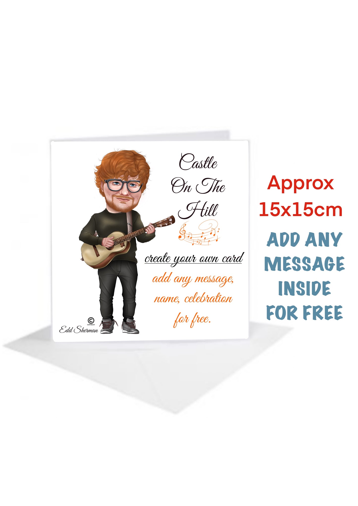 Edd Sheeran Celebration Cards Create Your own with your favourite song Castle On The Hill