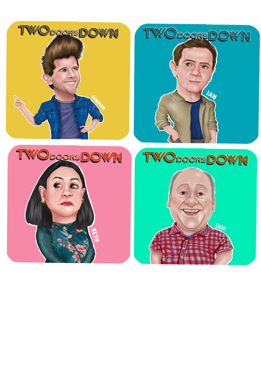 4 x two doors down inspired coasters-coasters