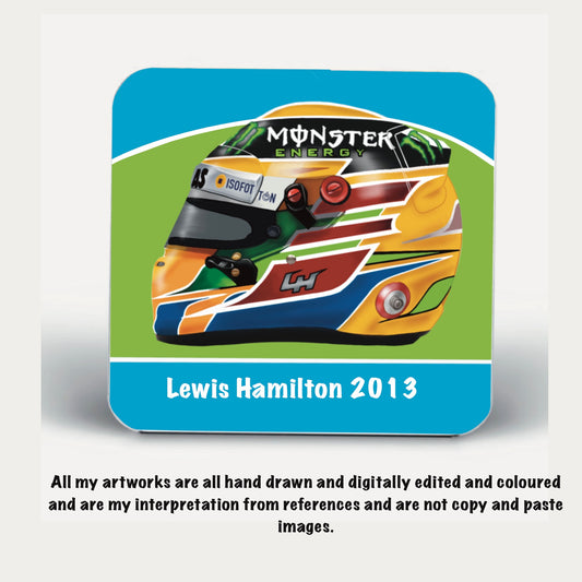 F1 Fans Lewis Hamiltons 2013 Helmet Coasters