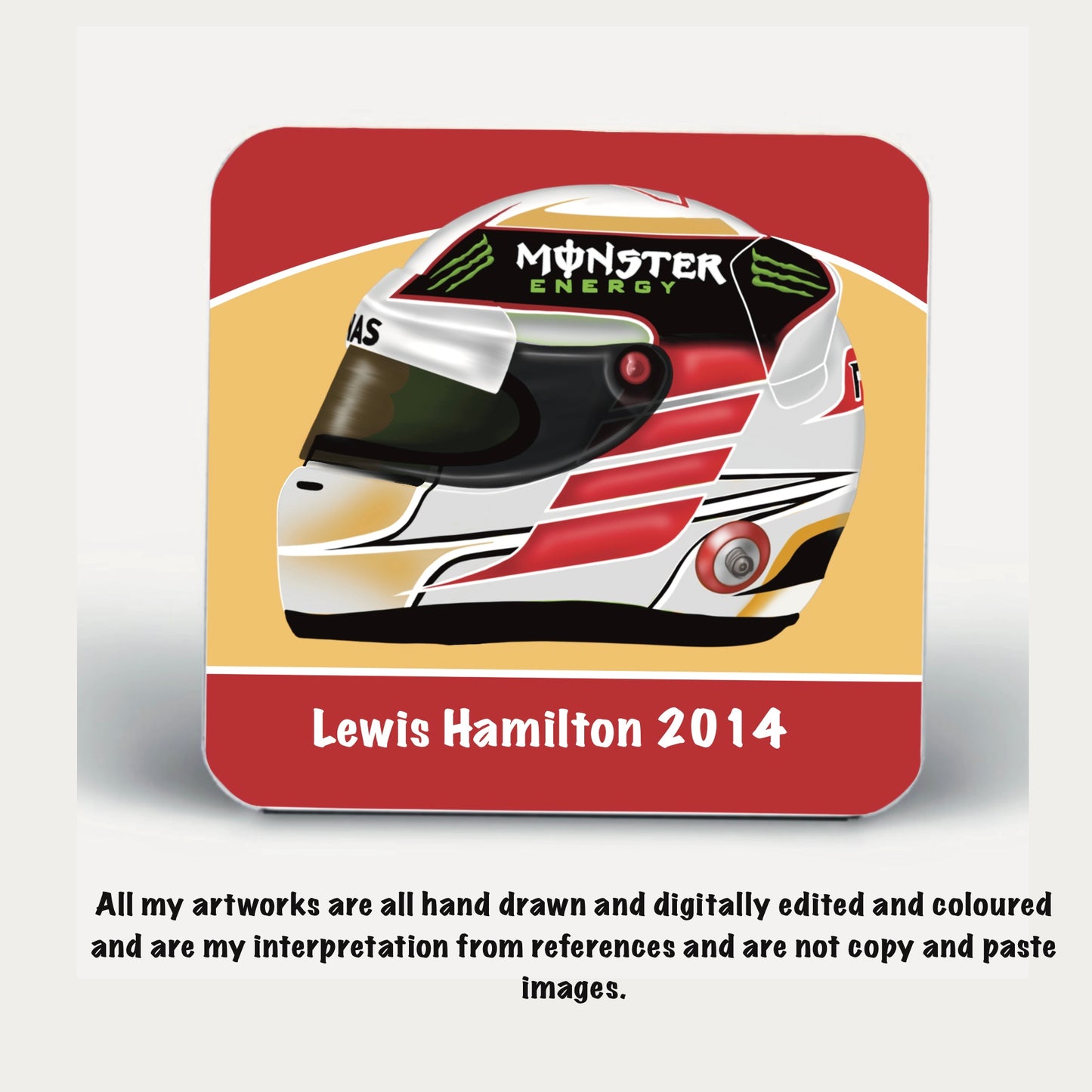 F1 Fans Lewis Hamiltons 2014 Helmet Coasters