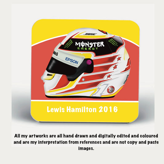 F1 fans Lewis Hamilton 2016 helmet coasters