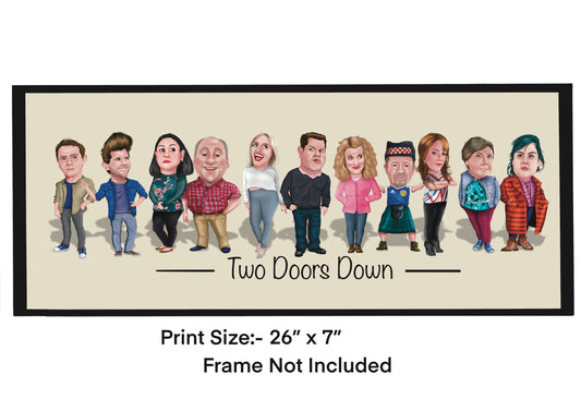 11 auld pal characters from the belly chuckling Scottish Comedy Two Doors Down Prints