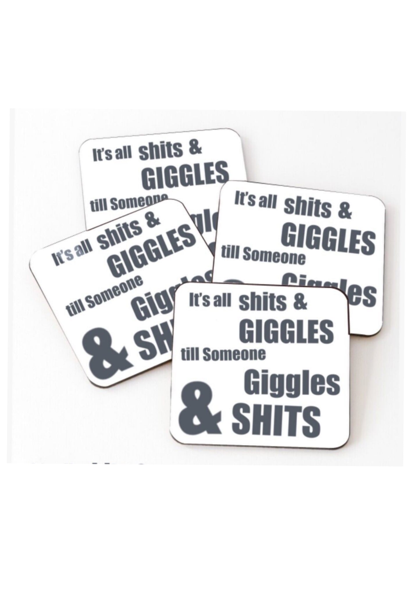 4 x slogan Coasters-Coasters