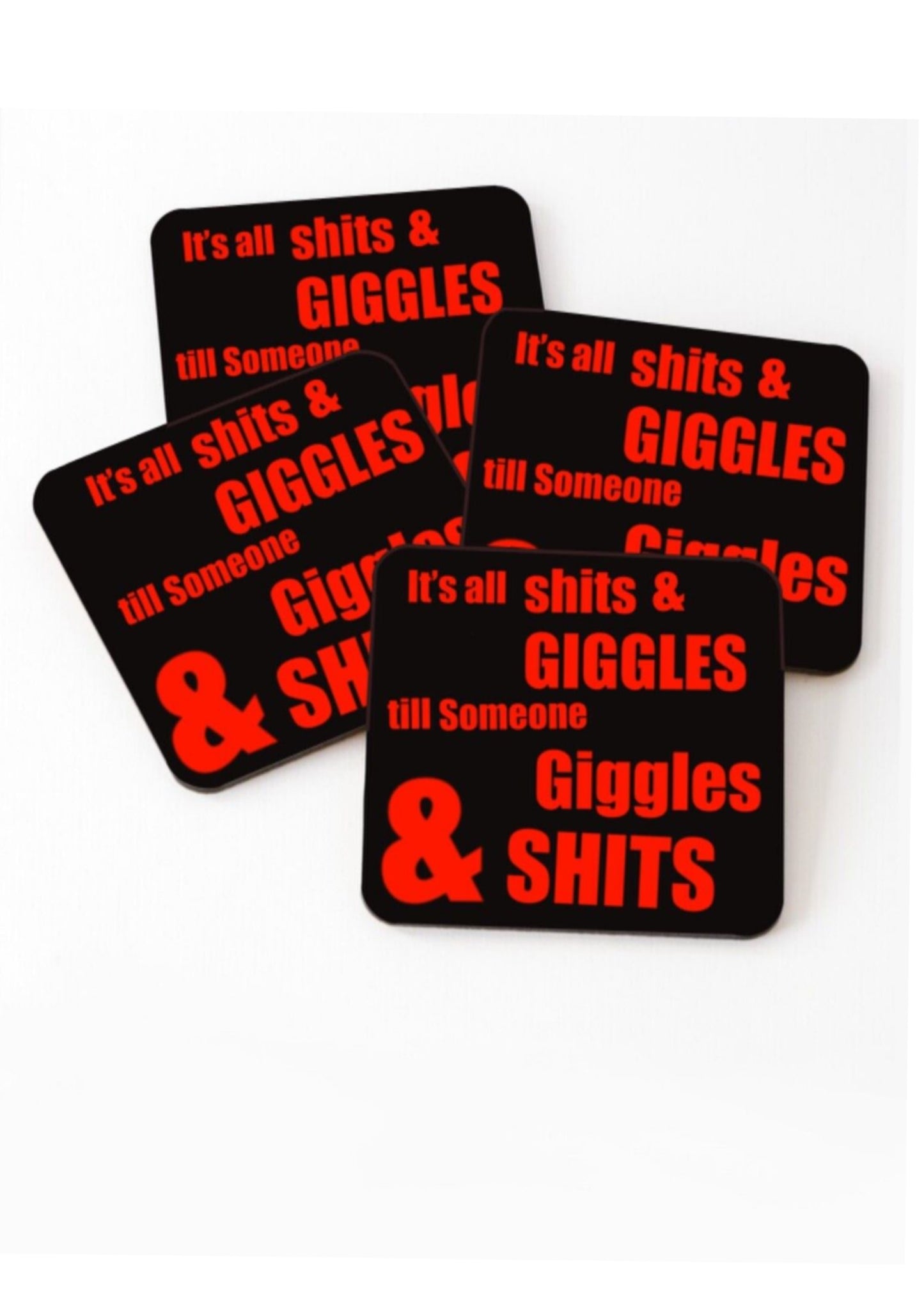 4 x slogan Coasters-Coasters