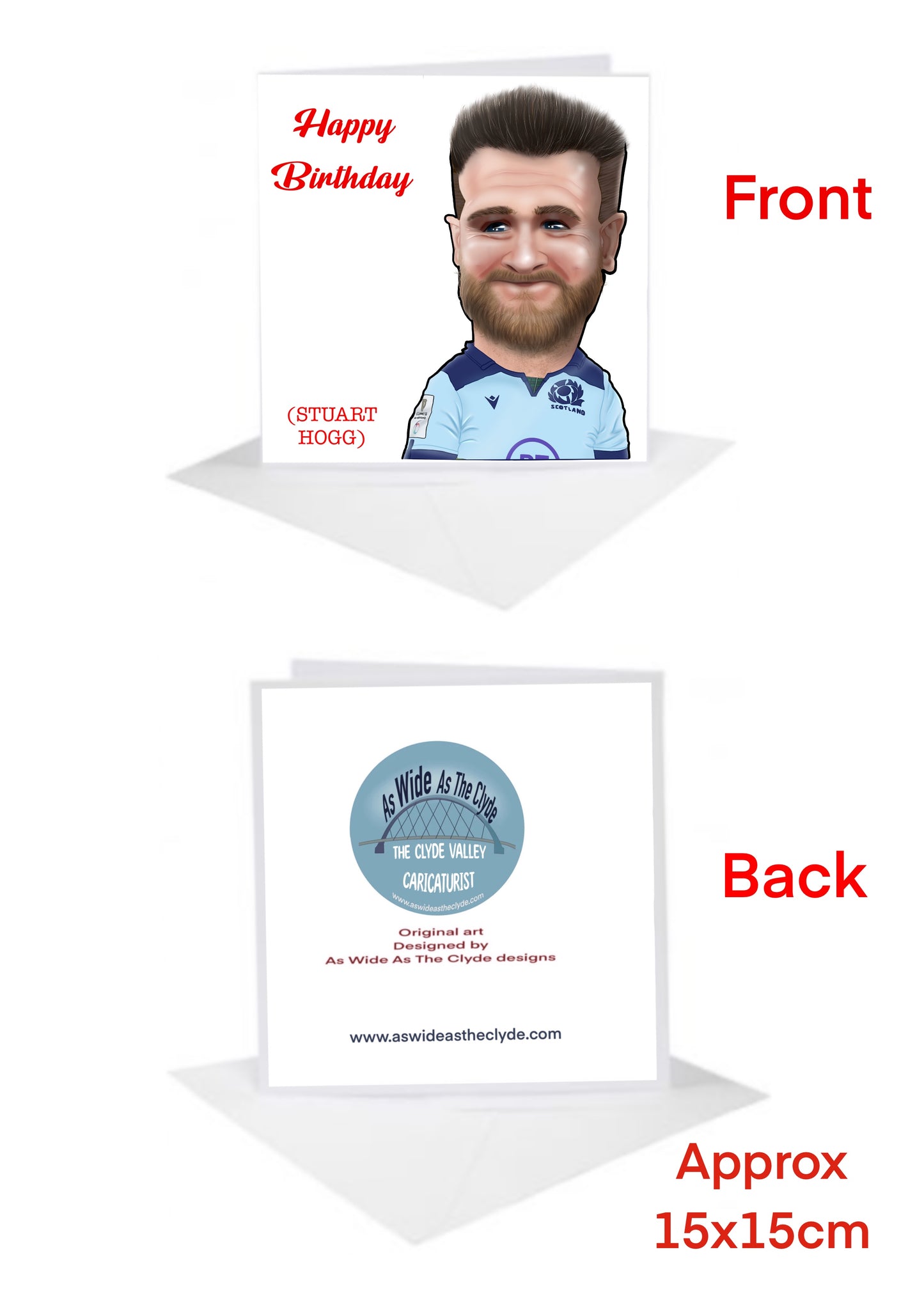 Stuart Hogg scottish Rugby Birthday Cards-Cards