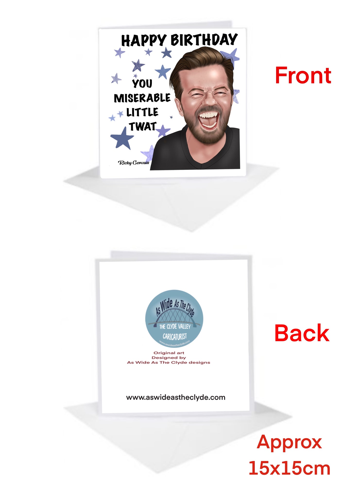 Ricky Gervais Birthday Cards-Cards miserable little twat