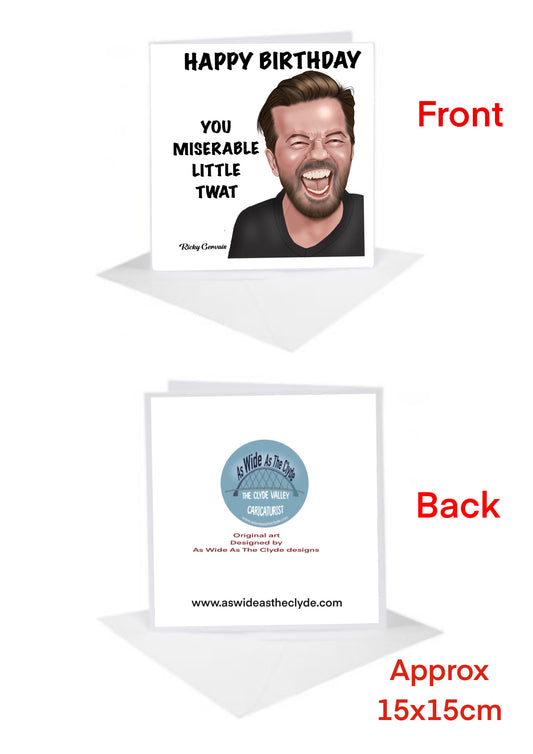 Ricky Gervais Birthday Cards-Cards little twat