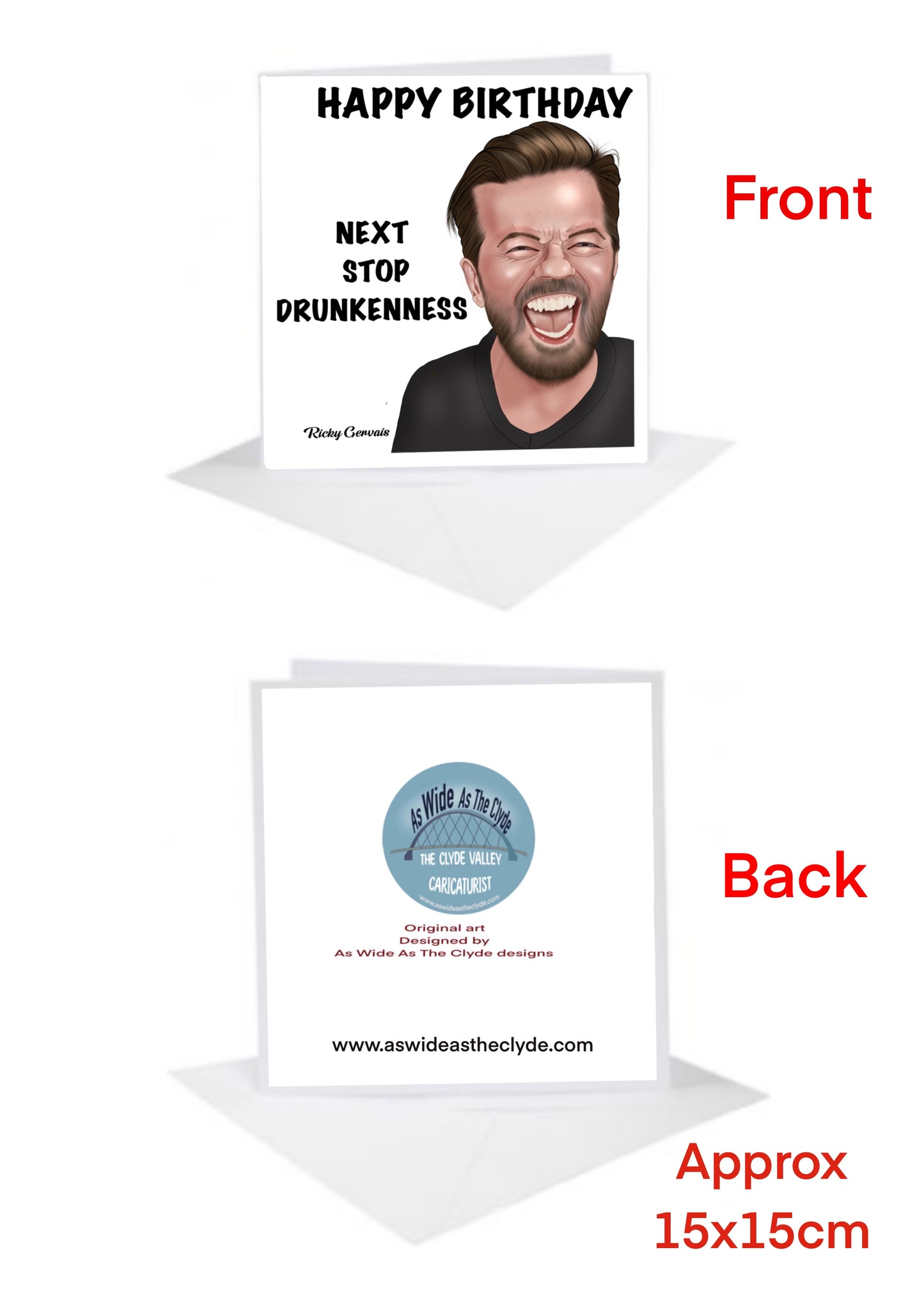 Ricky Gervais Birthday Cards-Cards drunkenness