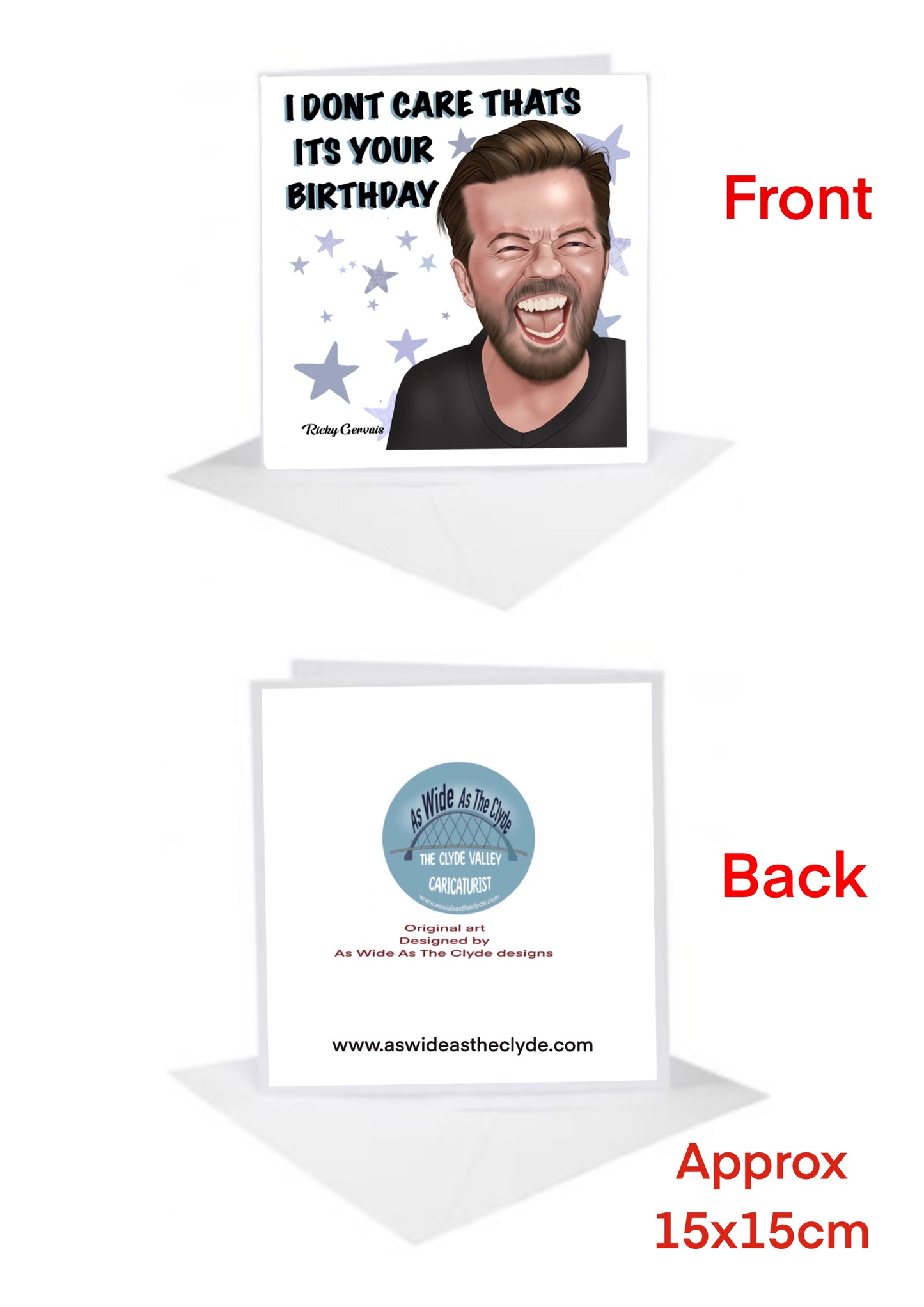 RICKY GERVAIS Birthday Cards-Cards with stars