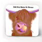 Set of 4 Highland Cow coasters-Coasters add a name or phrase for FREE