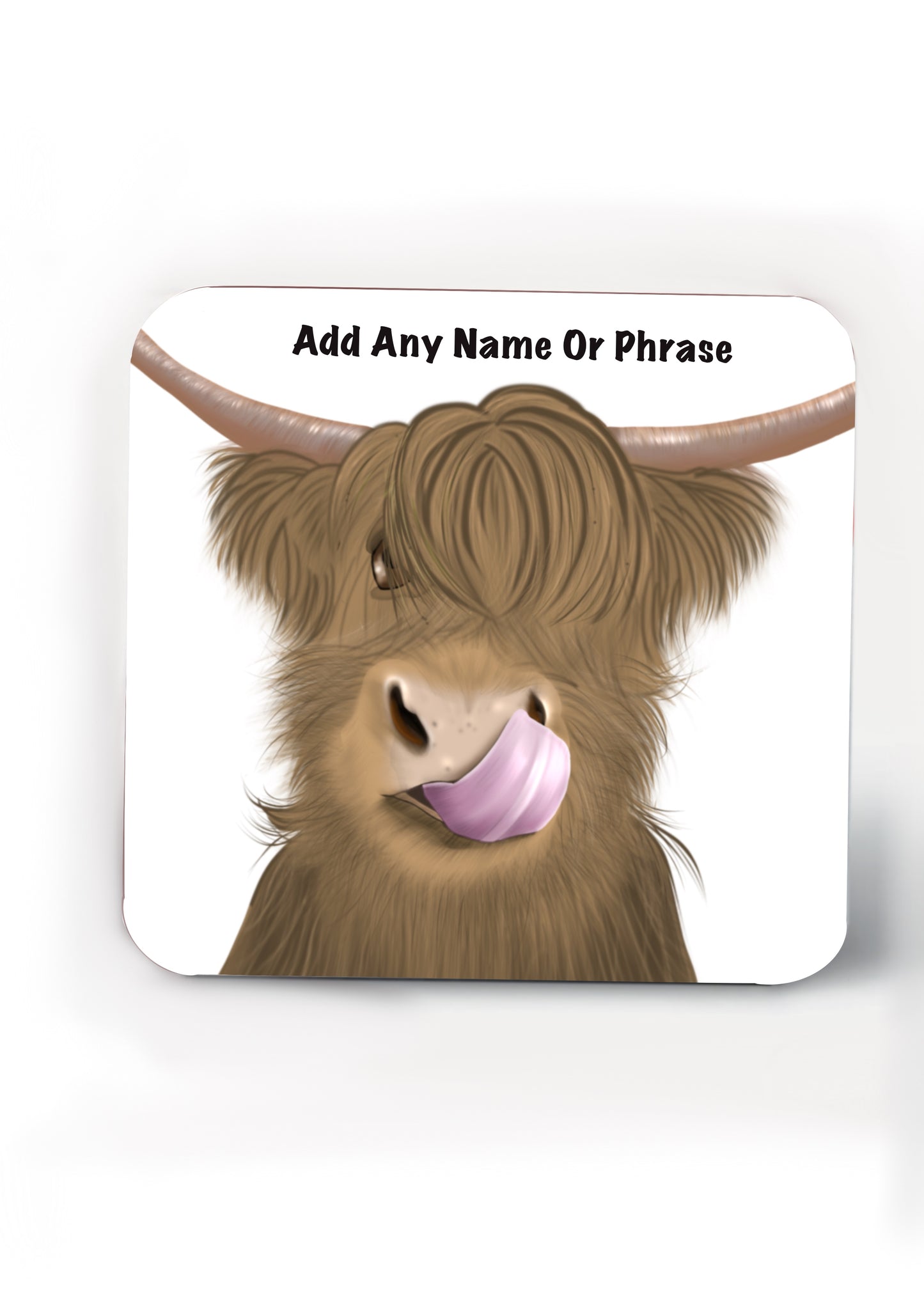 Highland Cow Coasters-Coasters add a name or phrase for FREE