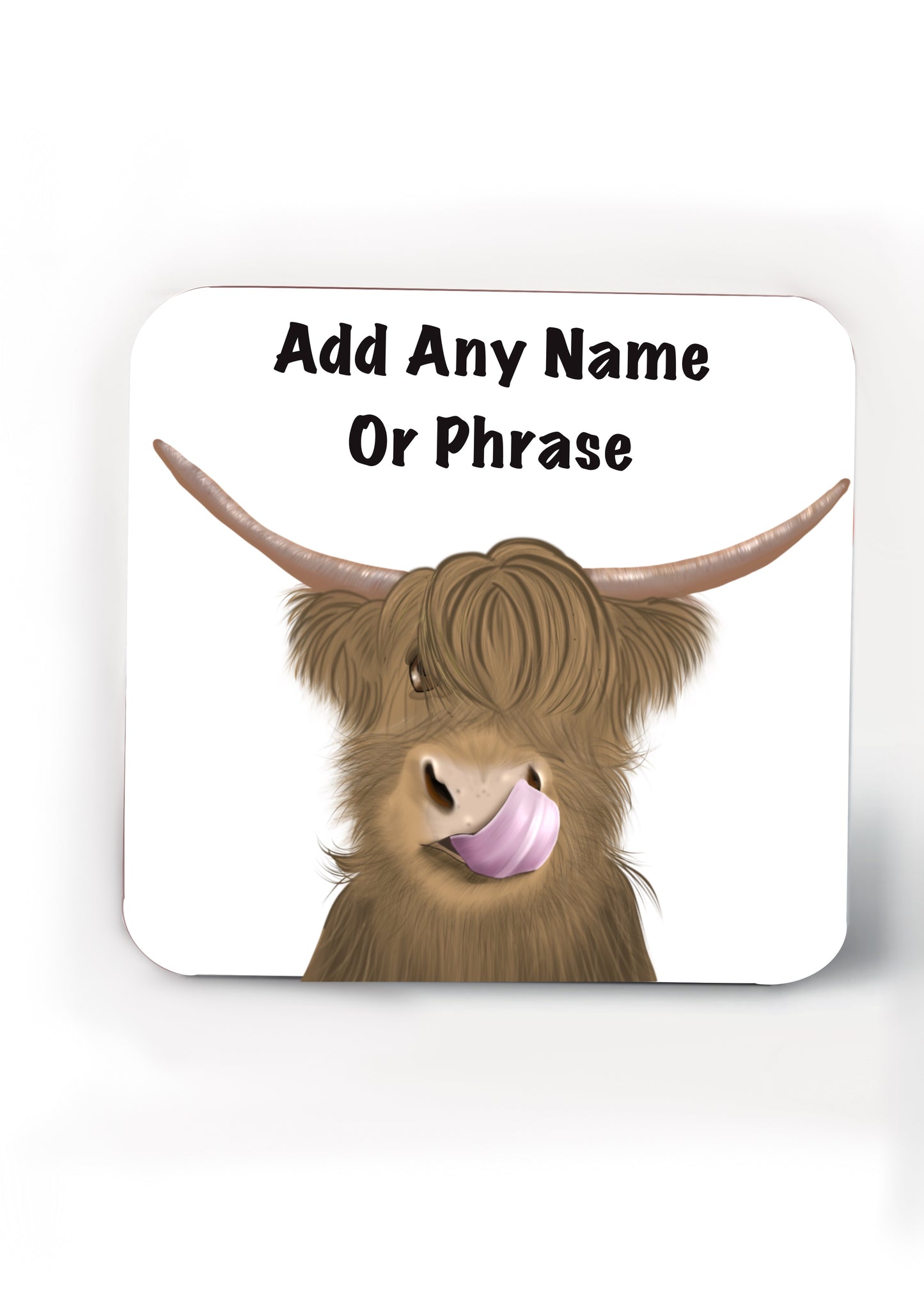 Highland Cow Coasters-Coasters add a name or phrase for FREE