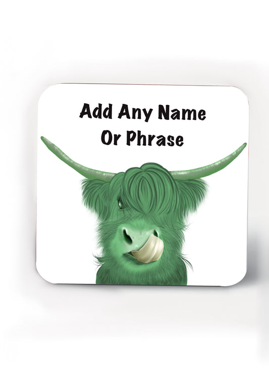 Highland Cow Coasters-Coasters add a name for FREE