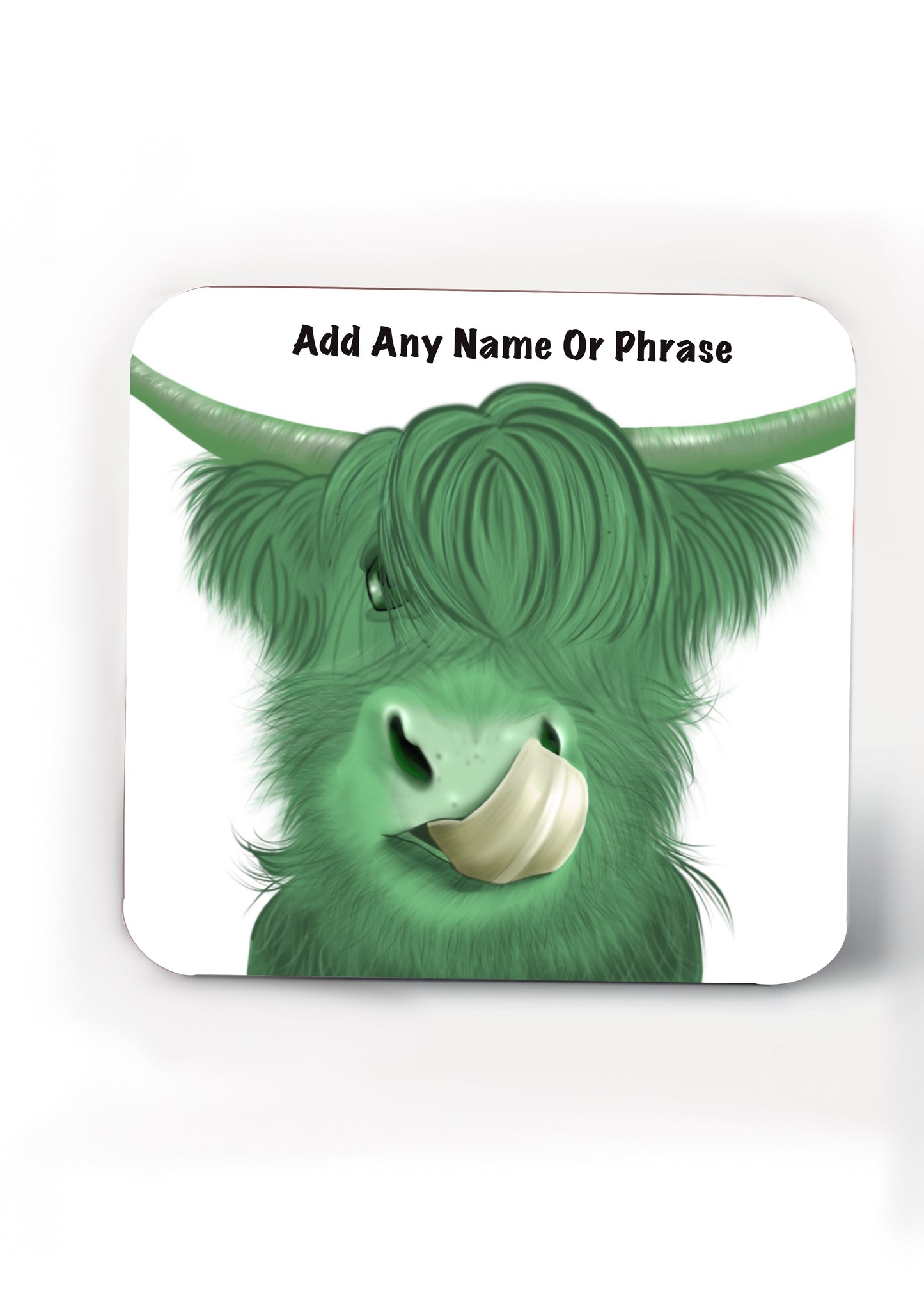 Set of 4 Highland Cow coasters-Coasters add a name or phrase for FREE