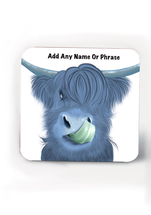 Highland Cow Coasters-Coasters add a name or phrase for FREE