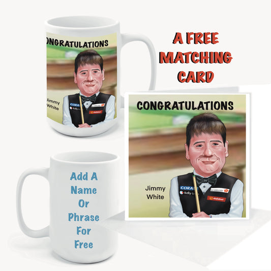 Snooker Legend Jimmy White Congratulations Mugs-Mugs and get a FREE Cards-Cards