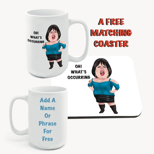 Gavin and Stacey Nessa Mugs-Mugs and get a FREE Coasters-Coasters Xmas presents