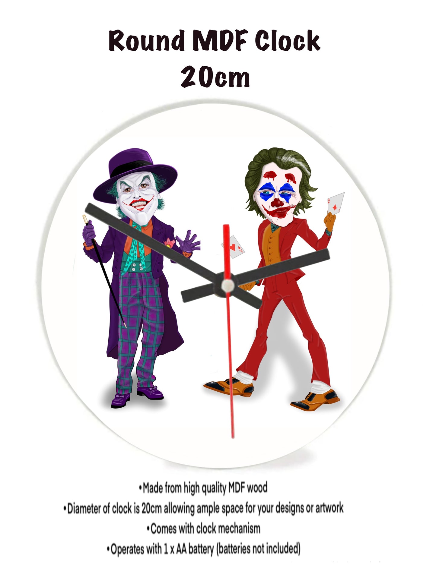 2 Jokers on a Clocks-Clocks #batman #joker #caricatures