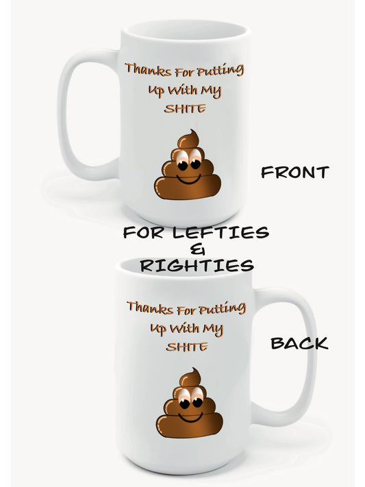 Pooh emoji shite Mugs-Mugs thanks for putting up with my shite
