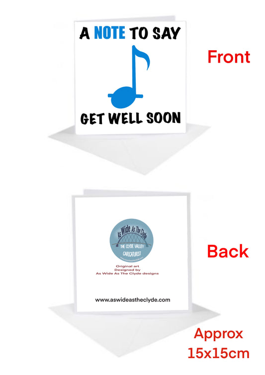 Get well soon Cards-Cards blue music note