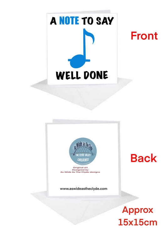 Well done Cards-Cards blue music note