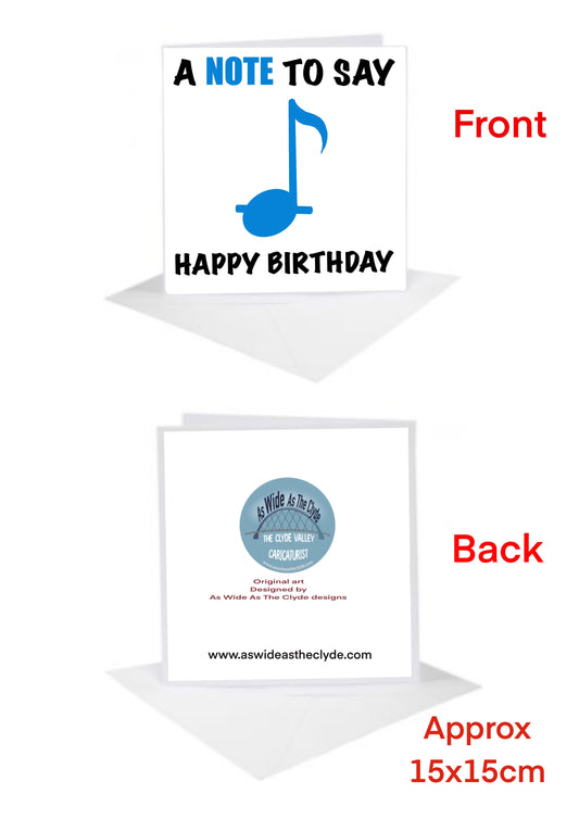 Happy birthday Cards-Cards blue music note